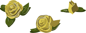 Branch rose brush yellow