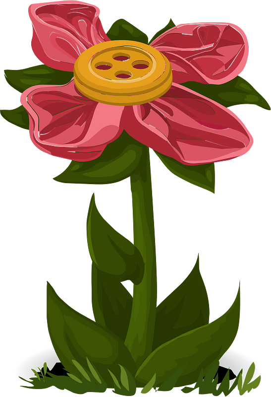 High pink button fantasy flower