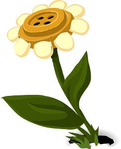 Leant yellow daisy button fantasy flower