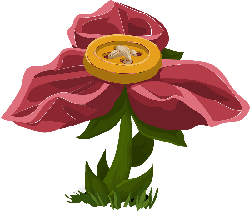 Low pink button fantasy flower