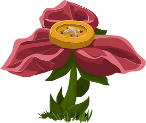 Low pink button fantasy flower