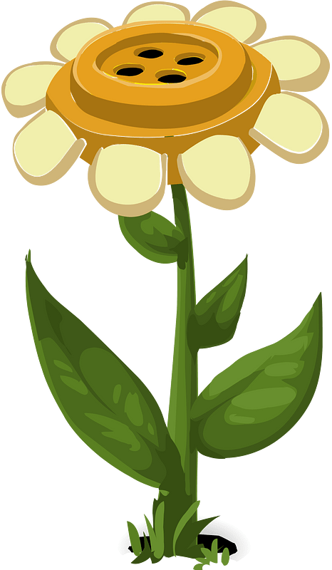 Straight yellow daisy button fantasy flower