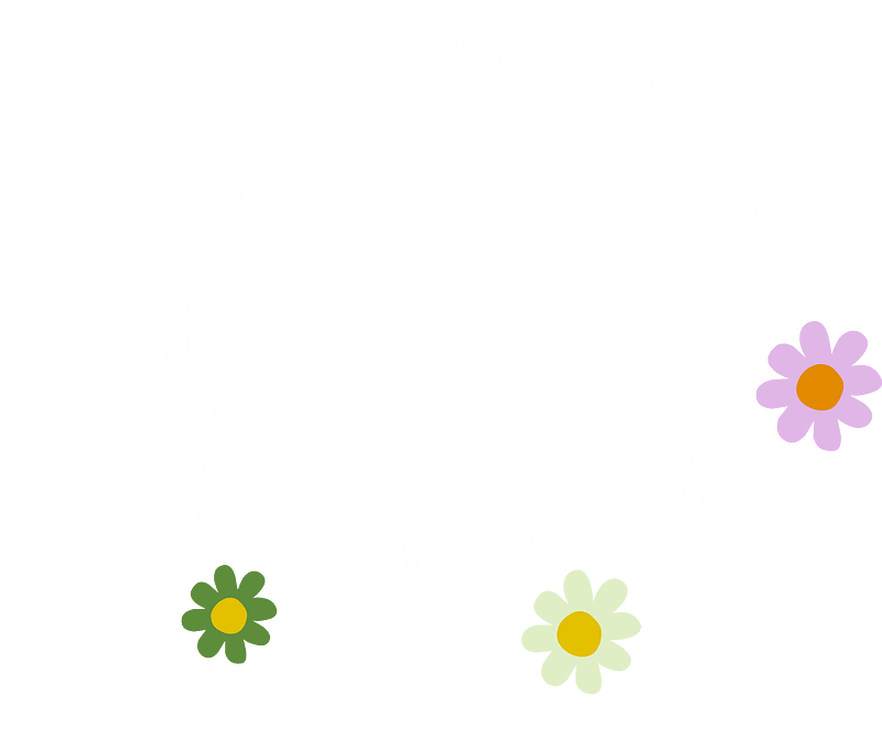 Three colored flowers