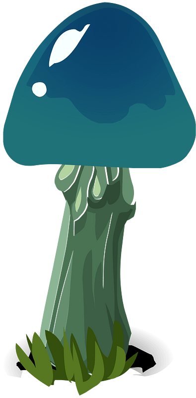 Blue fantasy mushroom