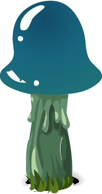 Blue fantasy mushroom