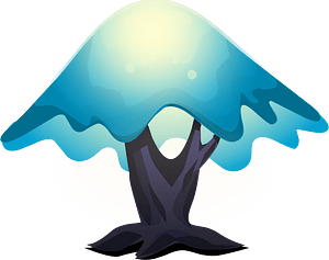 Blue fantasy mushroom