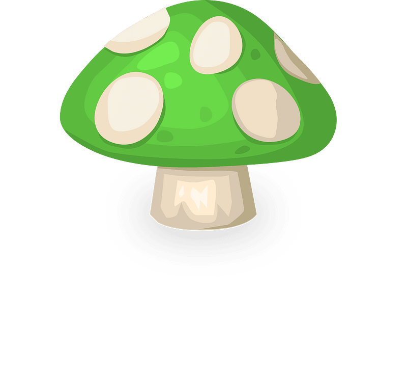 Green fly agaric mushroom