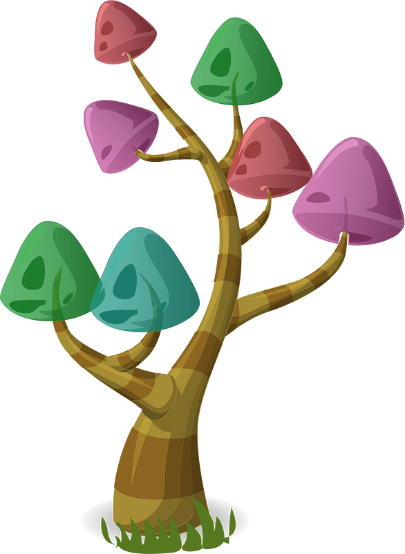 Multi color fantasy mushroom