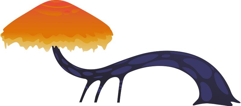 Orange mushroom tree