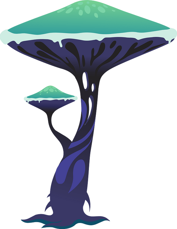 Blue fantasy tree