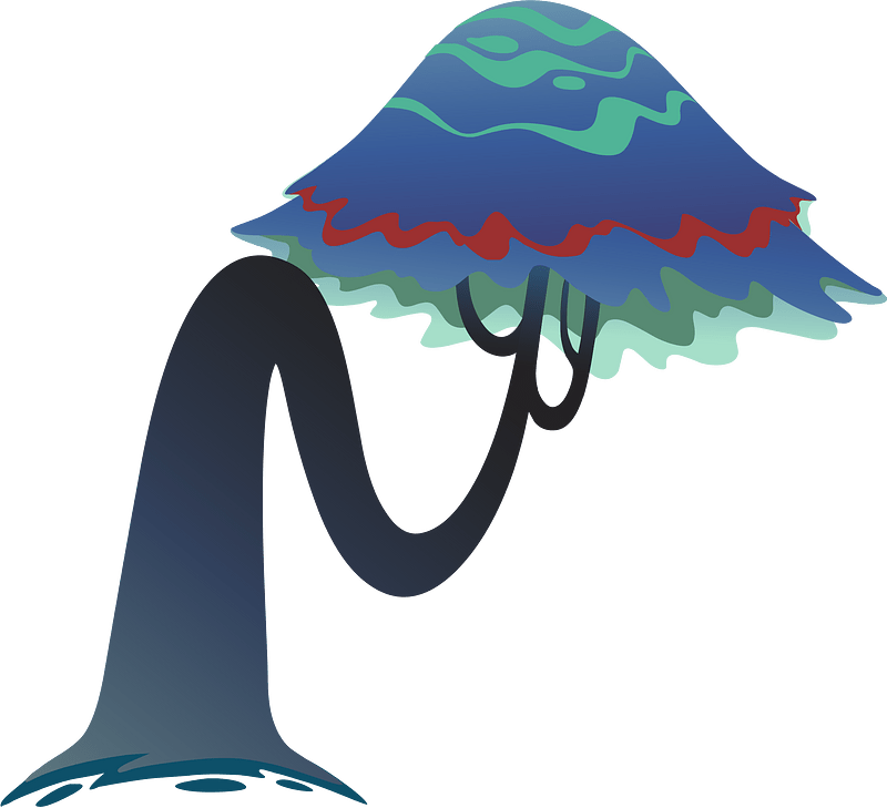 Blue fantasy tree