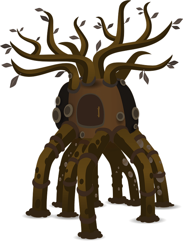 Brown pipes fantasy tree