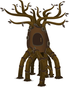 Brown pipes fantasy tree