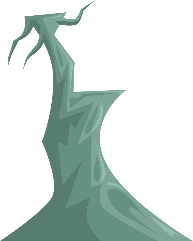 Crooked light green bare fantasy tree