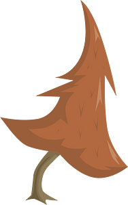 Crooked red coniferous tree