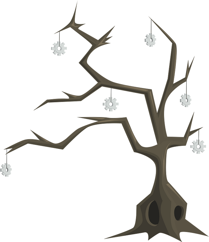 Dry brown gear tree fantasy