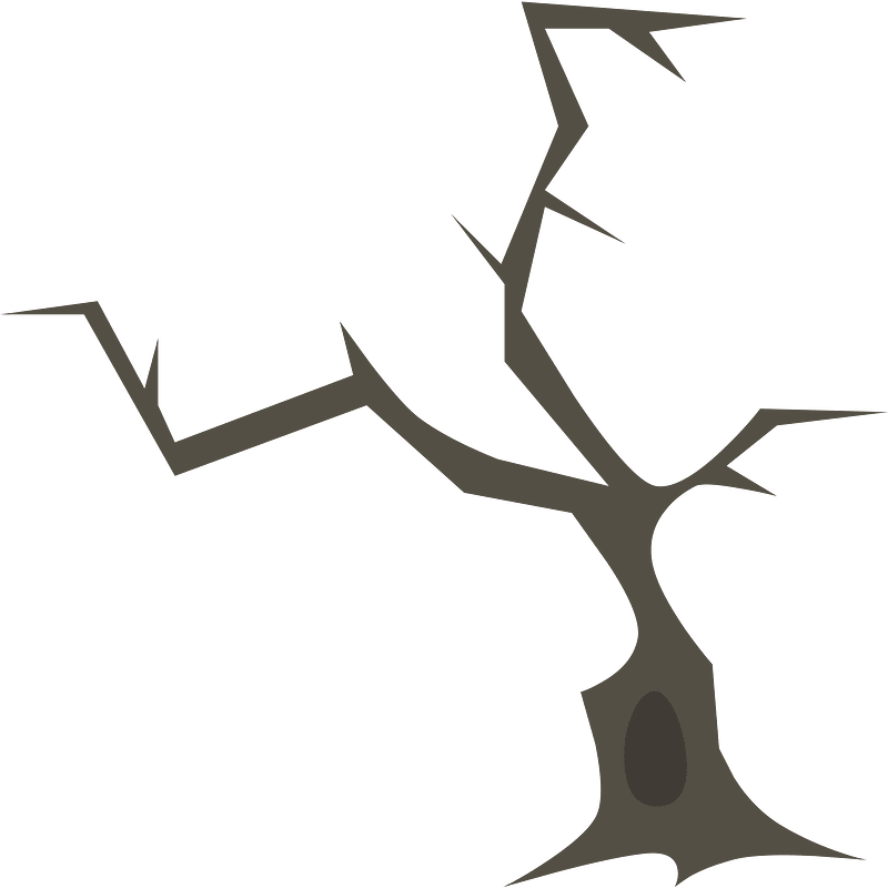 Dry thin brown tree