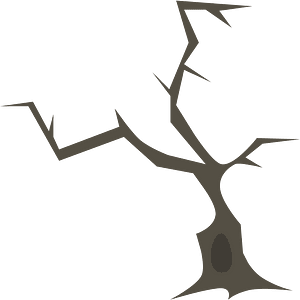 Dry thin brown tree