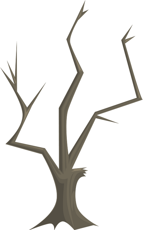Dry thin brown tree