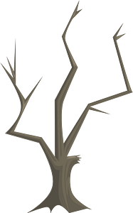 Dry thin brown tree
