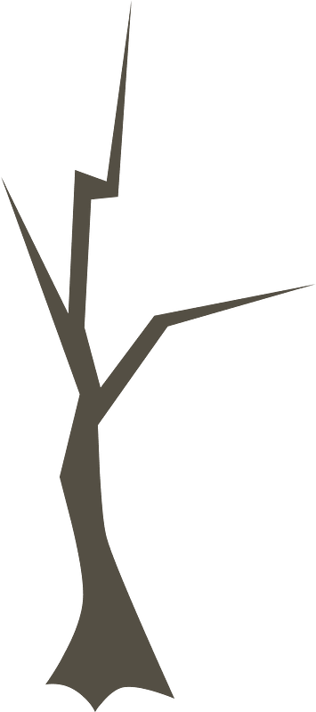 Dry thin brown tree