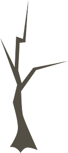 Dry thin brown tree