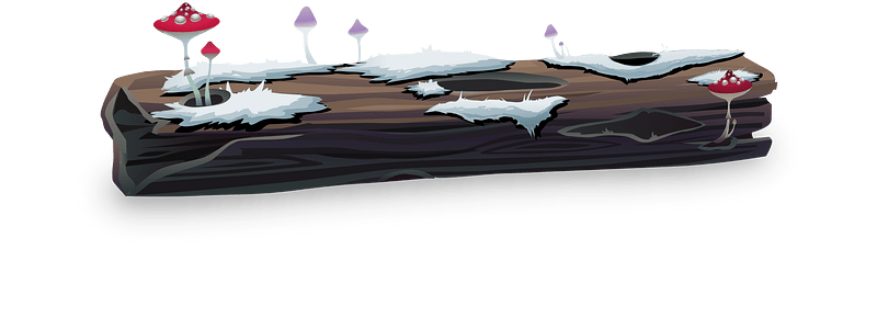 Old brown mushroom log
