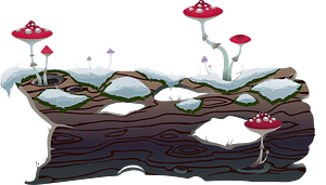 Old brown mushroom log