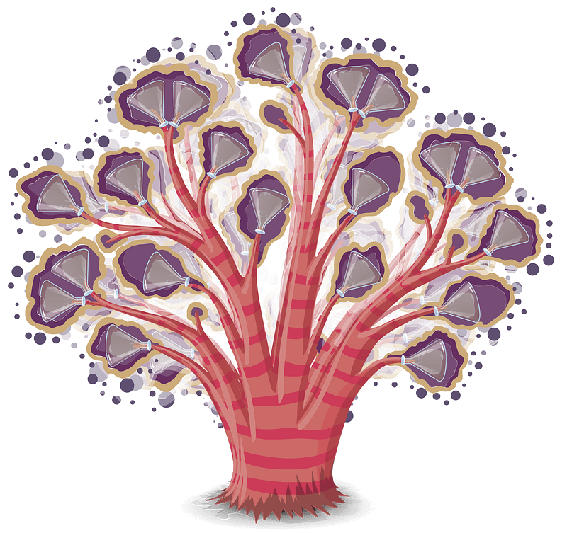 Purple gas fantasy tree