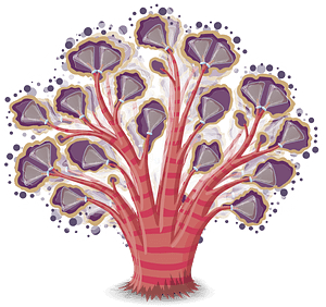 Purple gas fantasy tree