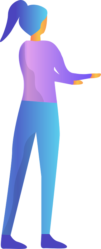 Behind woman
