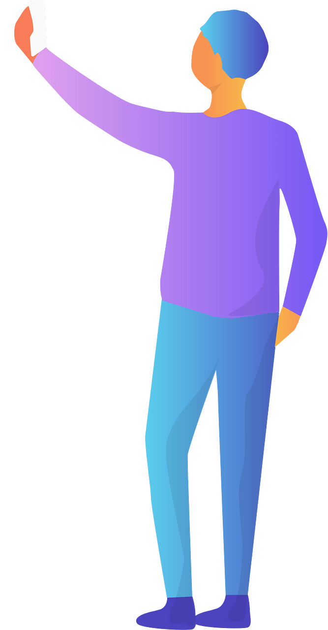 Man with a hand up
