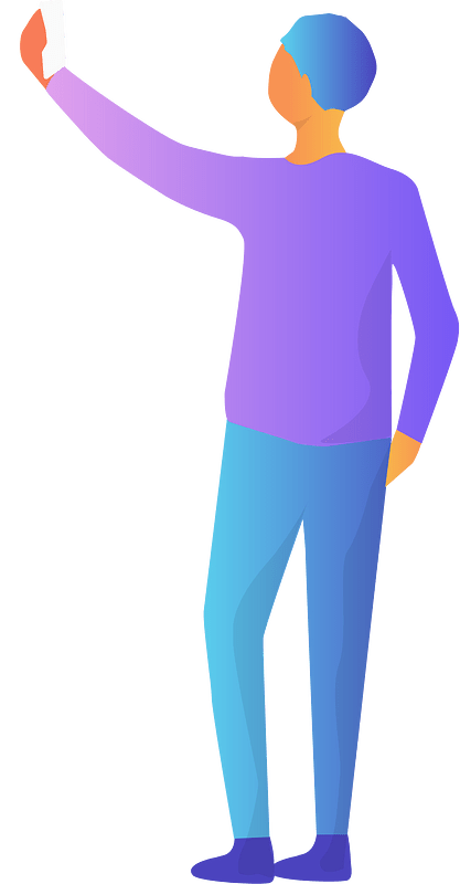 Man with a hand up
