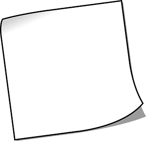 Blank white sticky note