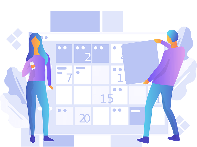 Woman man calendar