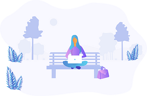 Woman sitting street