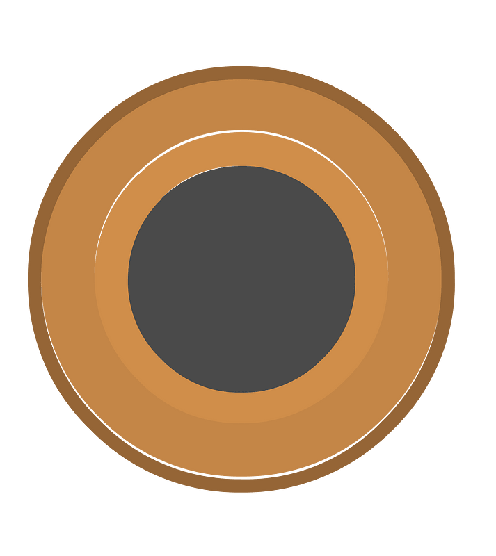 Brown circle dark center