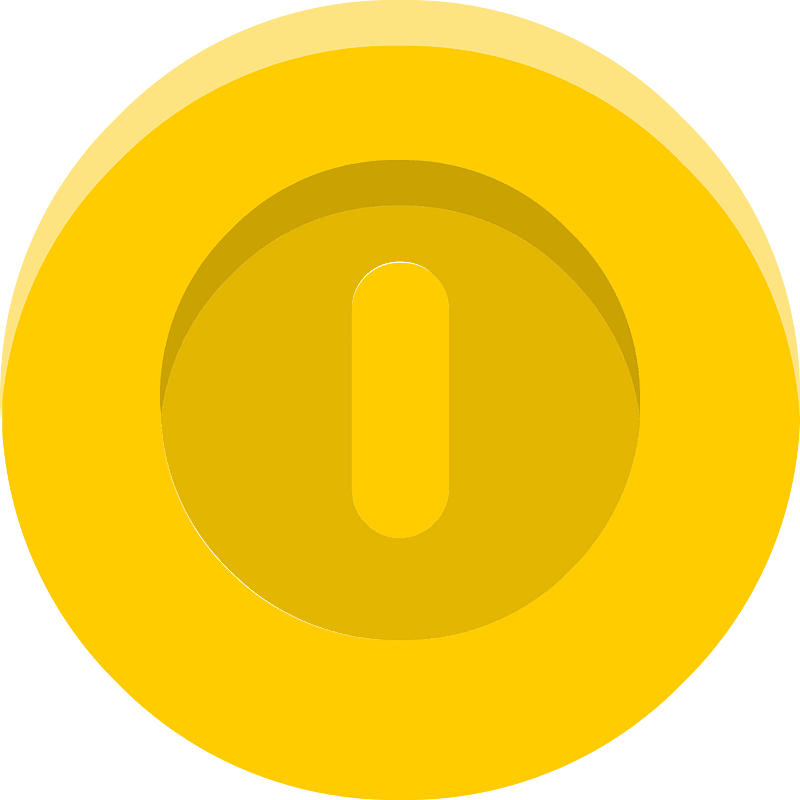 Yellow golden round coin