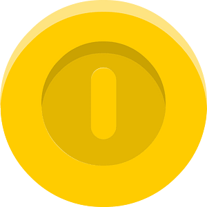 Yellow golden round coin