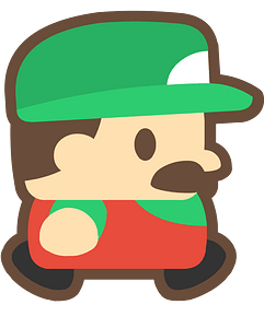 Green hat moustache character