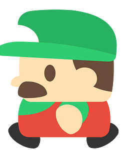 Green hat moustache character