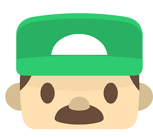 Green hat moustache character