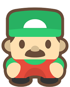 Green hat moustache character