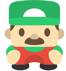 Green hat moustache character