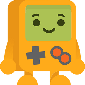 Yellow handheld game console character