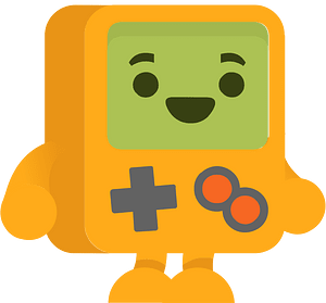 Yellow handheld game console character