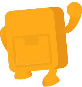 Yellow handheld game console character