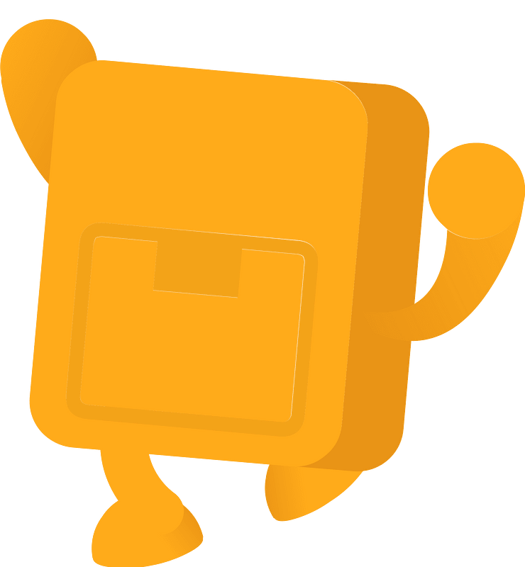 Yellow handheld game console character