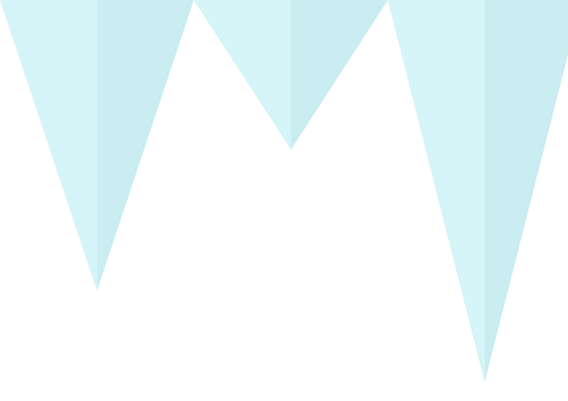 Blue ice spikes