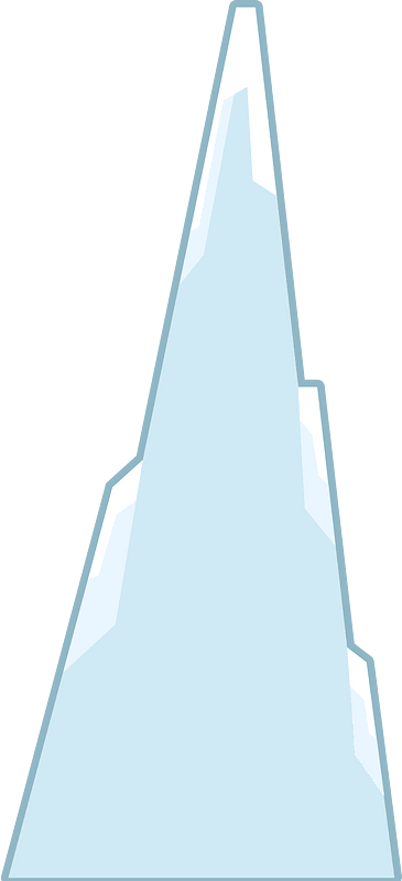 Blue ice spikes